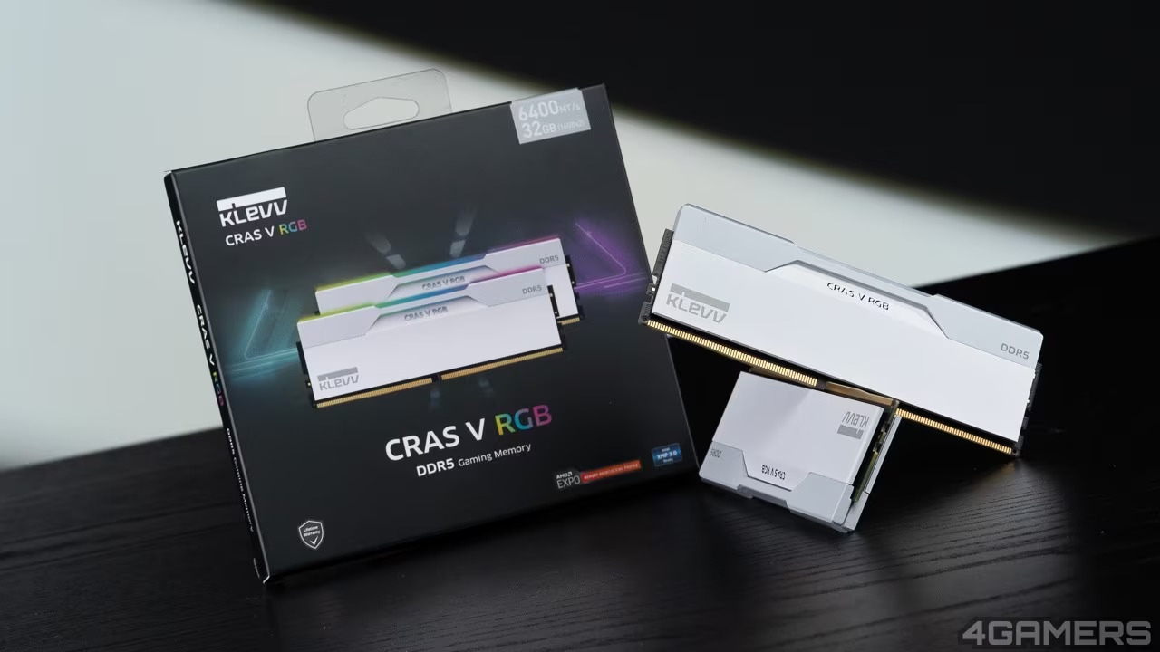 KLEVV CRAS V RGB DDR5-6400 32GB kit晶燦白記憶體-只要有它，人人都能玩超頻