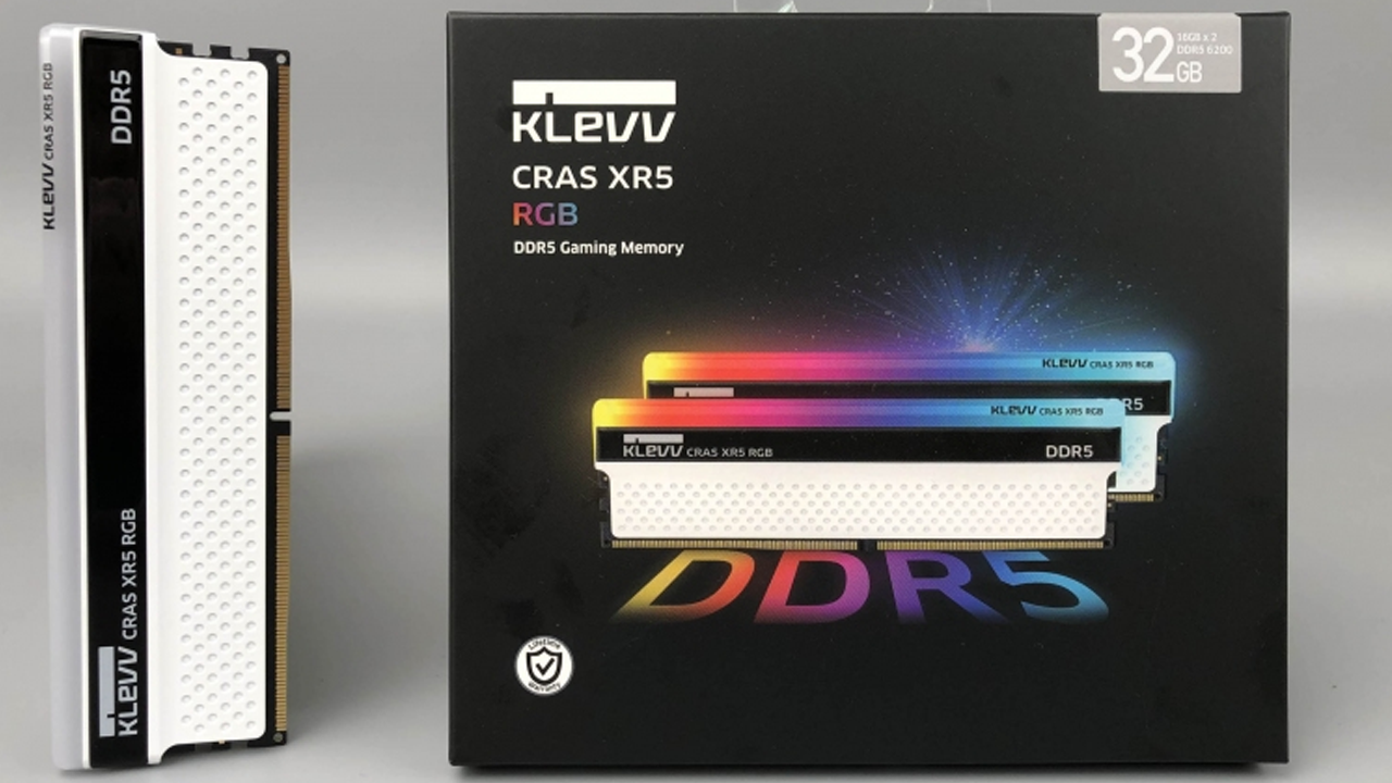 KLEVV CRAS XR5 RGB DDR5-6200 32GB套裝實測開箱，兼具炫彩時尚外表與極致超頻實力記憶體模組！