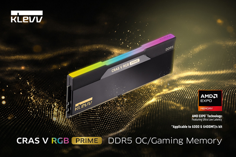 KLEVV、新製品「CRAS V RGB PRIME DDR5ゲーミング/オーバークロックメモリ」を発表
